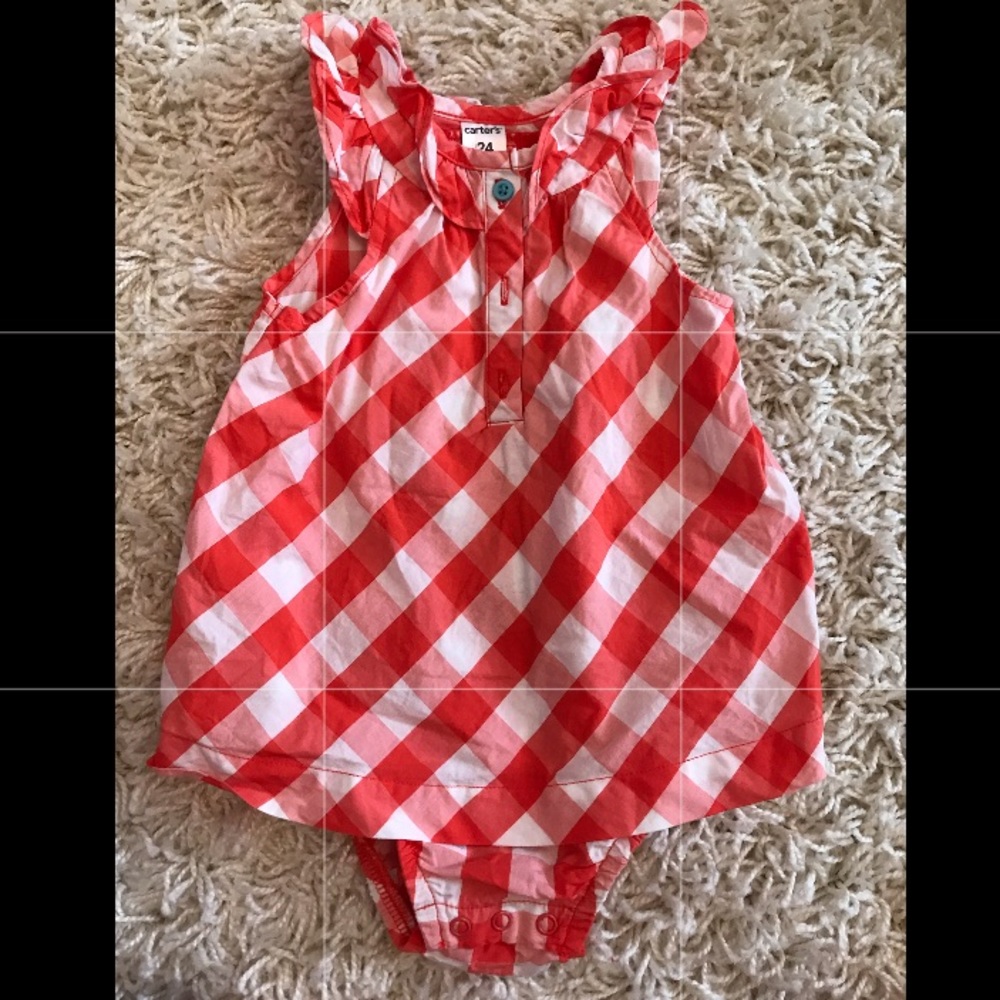 Orange Gingham Onesie 🍊